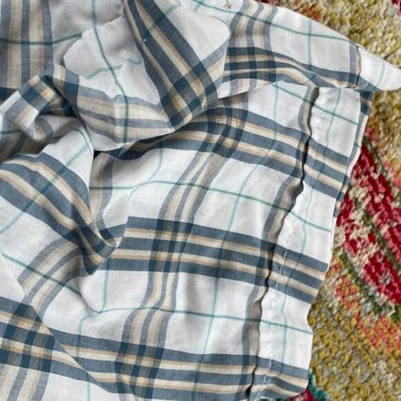 Vintage Plains Western Wear Plaid Cowboy Short Sleeve Rodeo Button Down Shirt - Picture 7 of 7